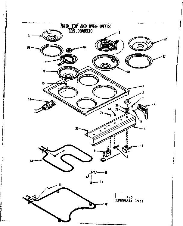 Main top and oven units
