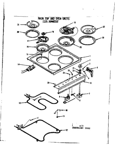 Main top and oven units