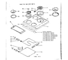 Kenmore 1199067512 main top and oven units diagram
