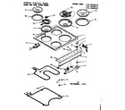 Kenmore 1199068010 main top and oven units diagram