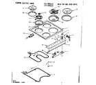 Kenmore 1199068111 main top and oven units diagram