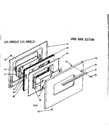 Oven door section