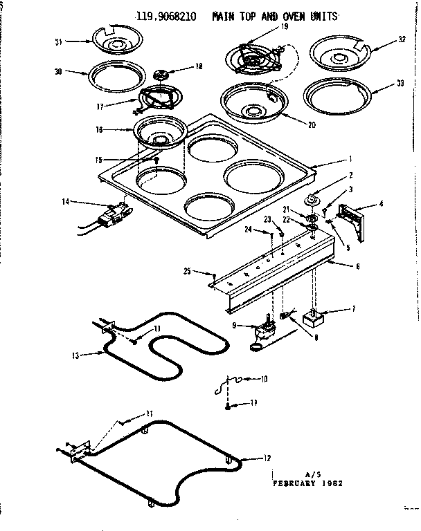 Main top and oven units