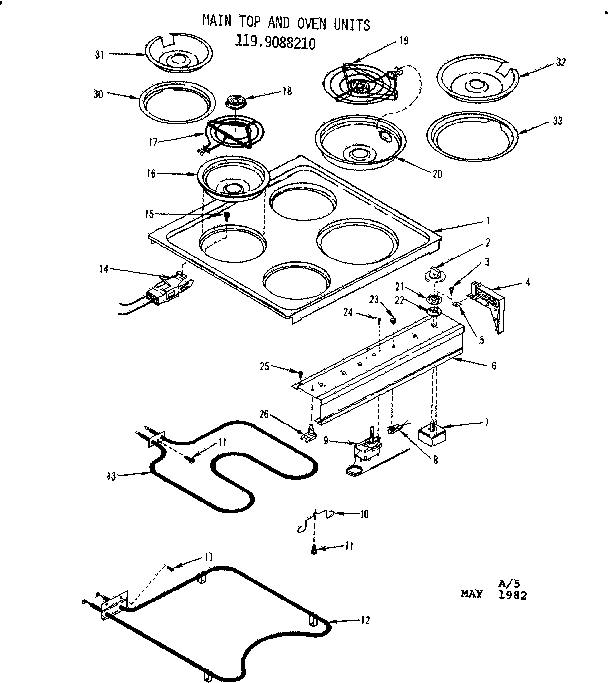 Main top and oven units
