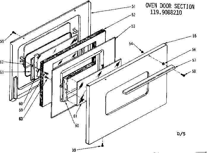 Oven door section