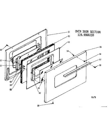 Oven door section