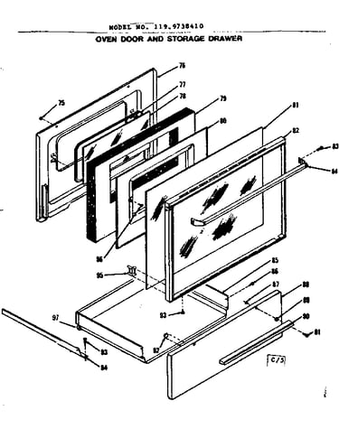 Oven door and drawer