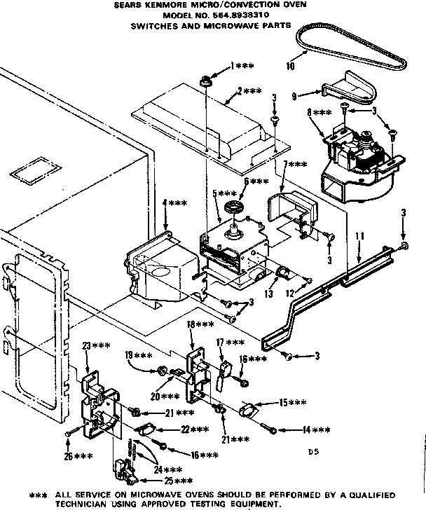 Convection oven/switches and microwave parts