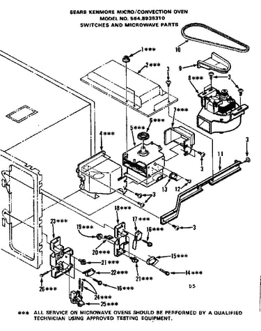 Convection oven/switches and microwave parts