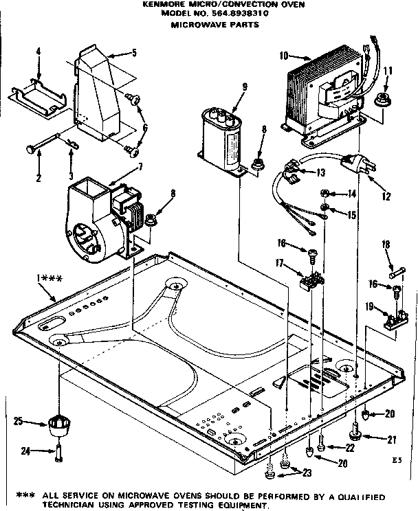 Convection oven/microwave parts