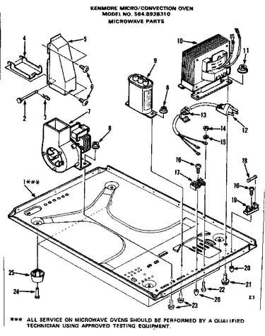 Convection oven/microwave parts
