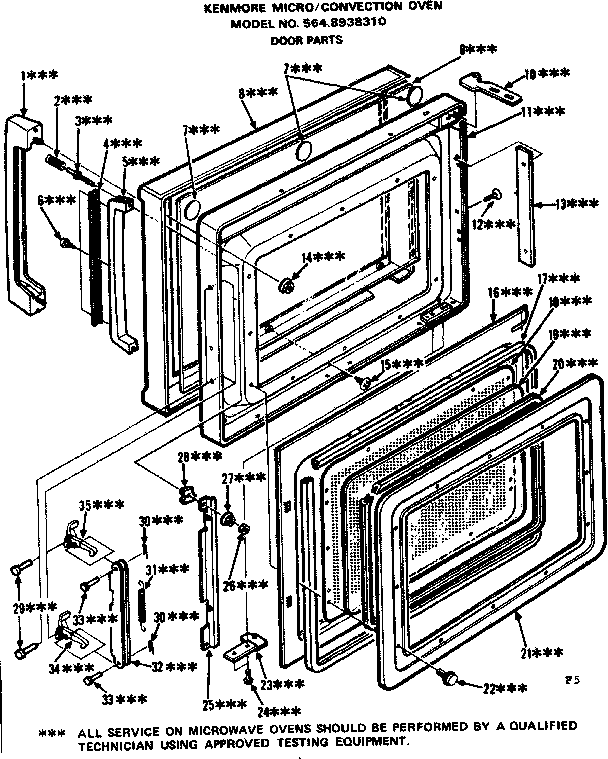 Convection oven/door parts