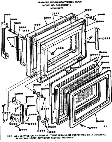 Convection oven/door parts