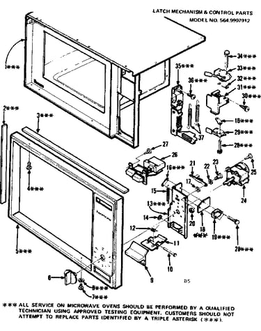 Latch mechanism and control parts