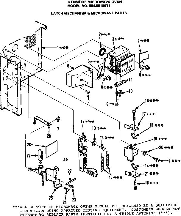 LATCH MECHANISM & MICROWAVE PARTS