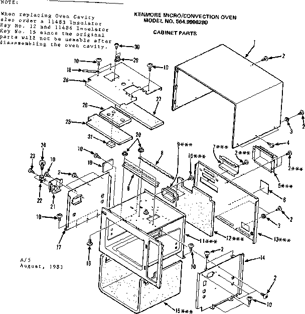 Convection oven/cabinet parts