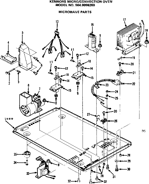 Convection oven/microwave parts