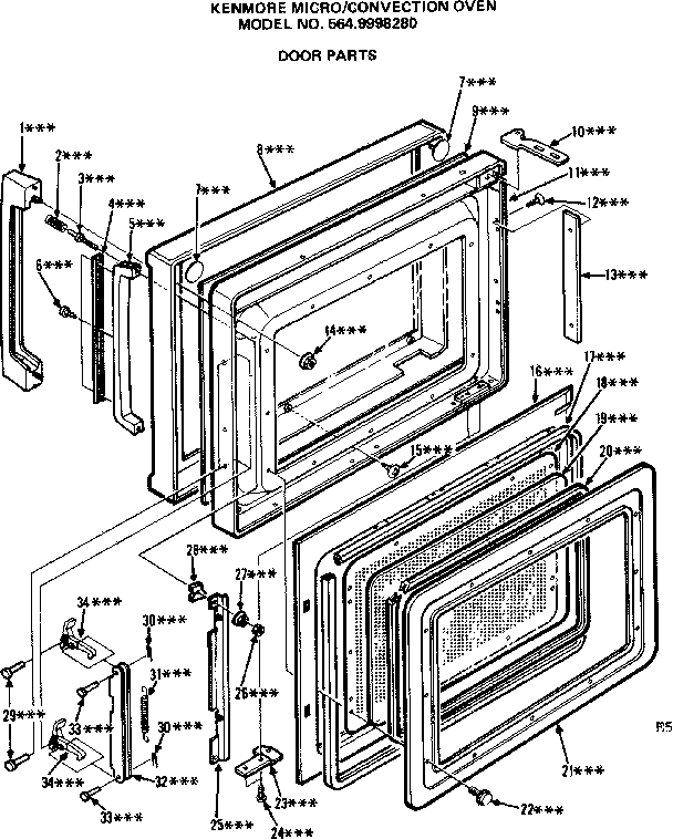 Convection oven/door parts