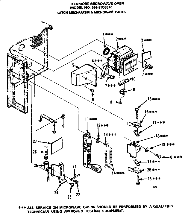 LATCH MECHANISM & MICROWAVE PARTS