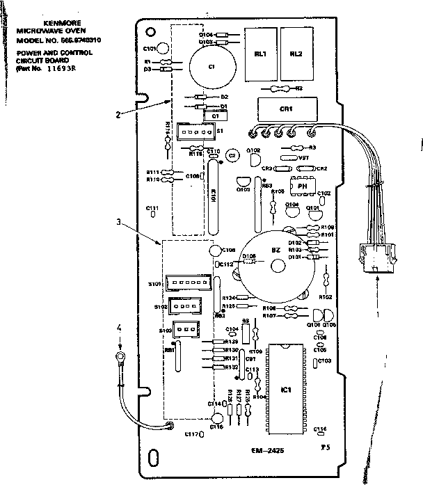 Power and control circuit board part no 11693r