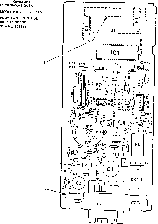 POWER AND CONTROL CIRCUIT BOARD PART NO. 12358R