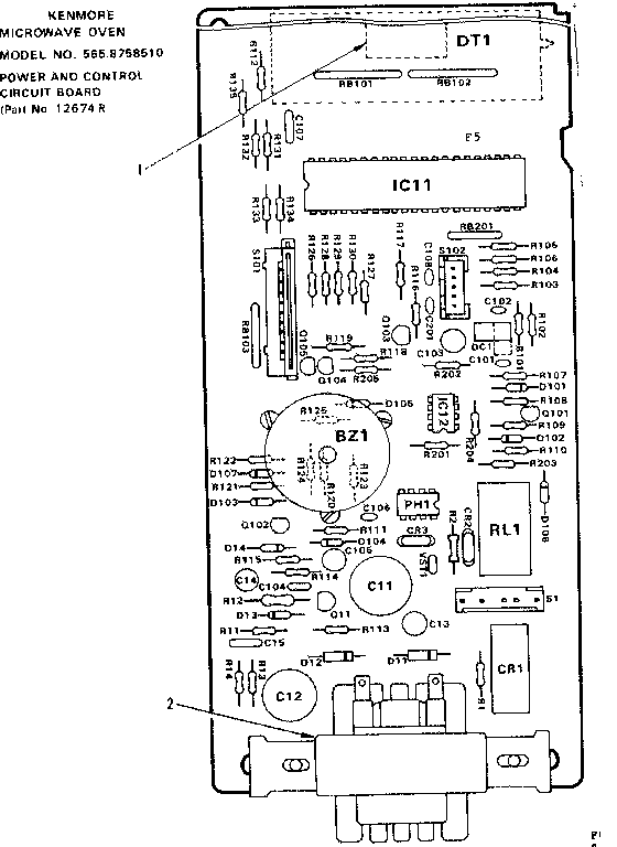 /POWER AND CONTROL CIRCUIT BOARD PART NO 12674R