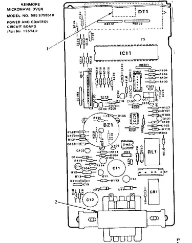 /power and control circuit board part no 12674r