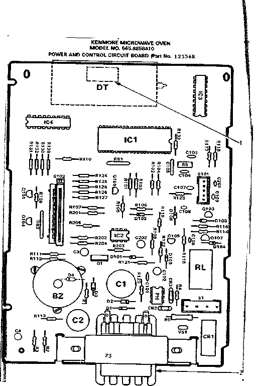 POWER AND CONTROL CIRCUIT BOARD PART NO 12356R