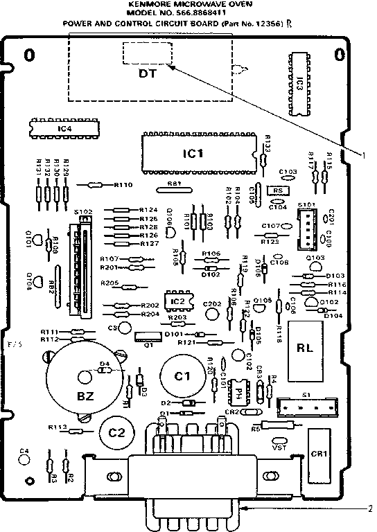 POWER AND CONTROL CIRCUIT BOARD PART NO. 12356R