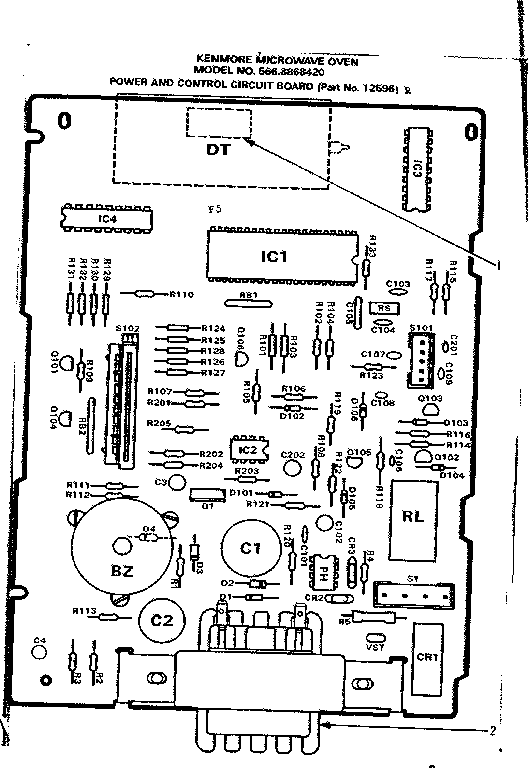 Power and control circuit board part no. 12596r