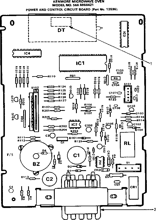 Power and control circuit board part no. 12596r