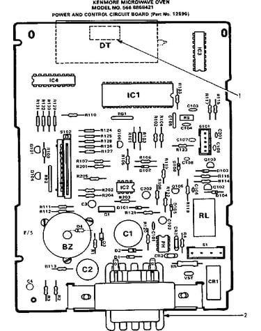 Power and control circuit board part no. 12596r