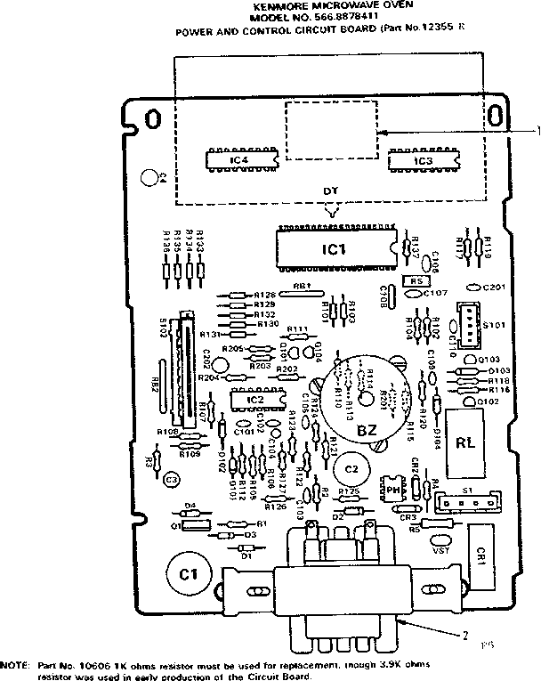 Power and control circuit board part no. 12355r