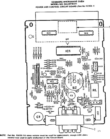 Power and control circuit board part no. 12355r