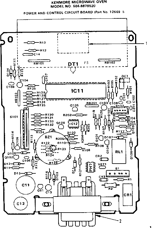 Power and control circuit board part no. 12669r
