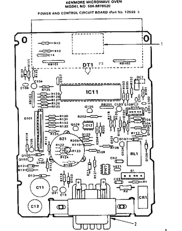 Power and control circuit board part no. 12669r
