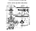 Kenmore 587155800 motor heater and spray arm details diagram