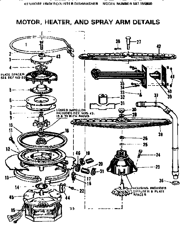 Motor heater and spray arm details