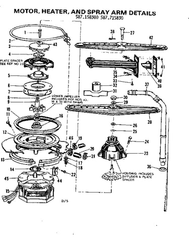 Motor,heater,& spray arm details