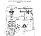 Kenmore 587158302 motor heater and spray arm details diagram