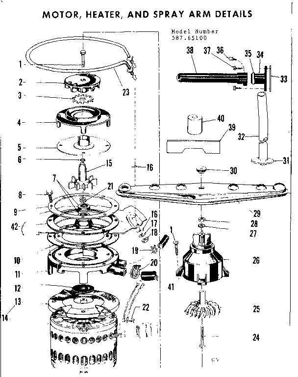 MOTOR-HEATER & SPRAY ARM DETAILS