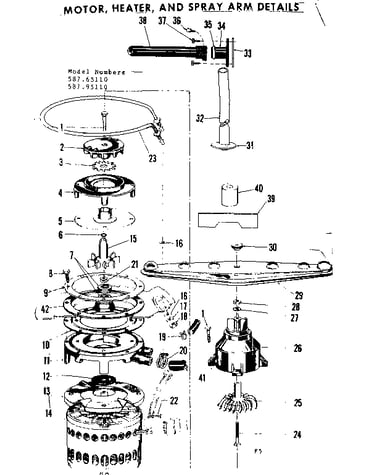 Motor-heater & spray arm details