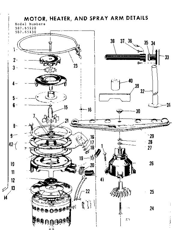 MOTOR-HEATER & SPRAY ARM DETAILS