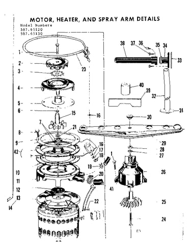 Motor-heater & spray arm details