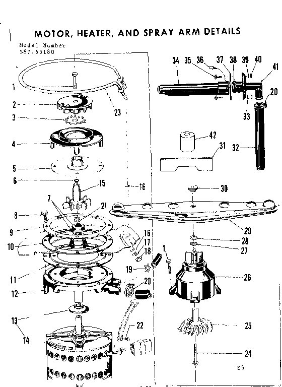 Motor-heater & spray arm details