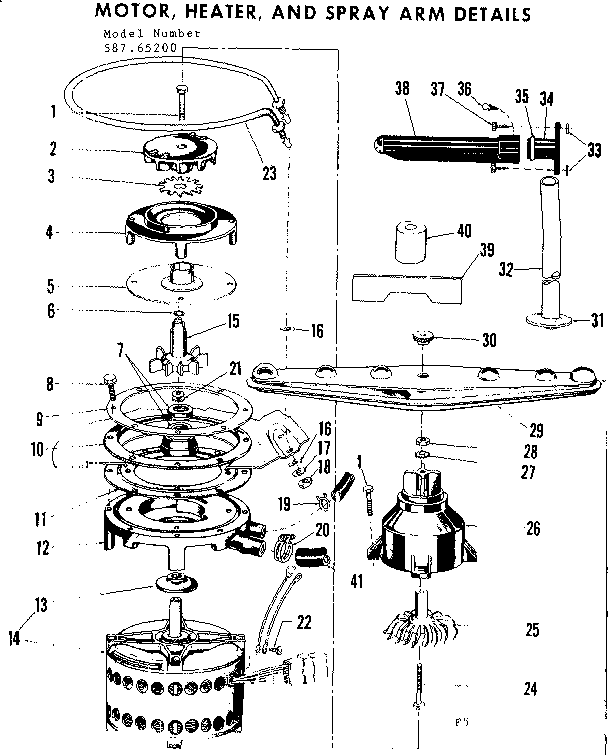 MOTOR-HEATER & SPRAY ARM DETAILS