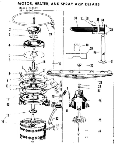 Motor-heater & spray arm details