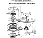 Kenmore 587700211 motor heater and spray arm details diagram
