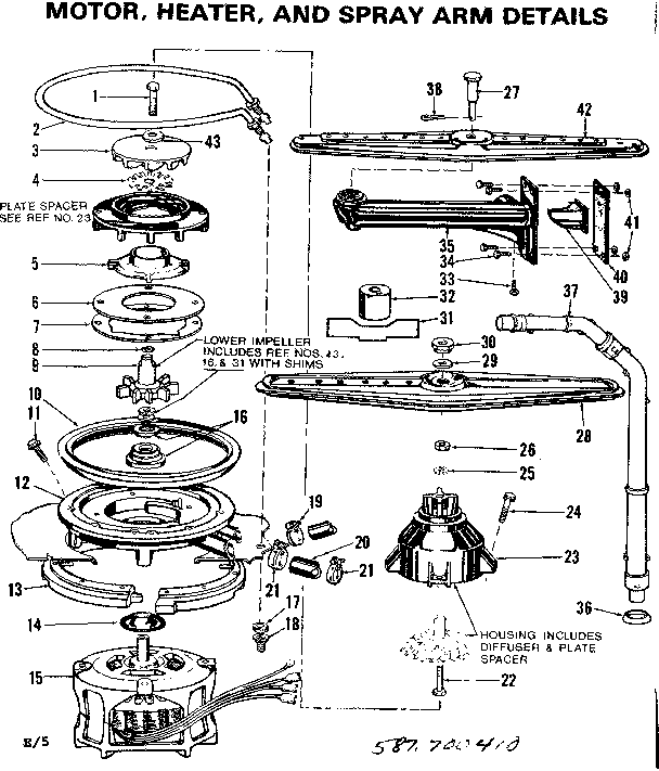Motor heater and spray arm details