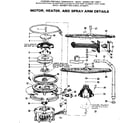 Kenmore 587700411 motor, heater, and spray arm details diagram